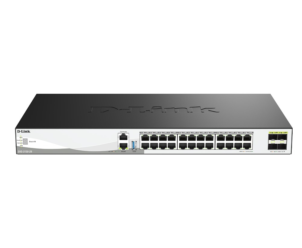 D-Link DXS-3130-28/E 28-Port 10G Multi-Gigabit Layer 3 Stackable Managed Switch with 25G Uplinks