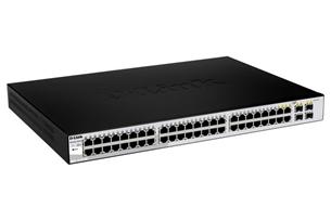 D-Link Web Smart DGS-1210-48 - Přepínač - řízený - 48 x 10/100/1000 + 4 x sdílený SFP - desktop DGS-1210-48/E