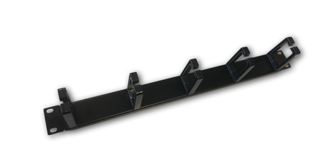 DATACOM 19" vyvazovací panel 1U 5x plast.úchytka (3x6cm) černý 7502