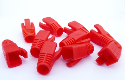 DATACOM Návlek pro plug RJ45 (CAT6A,CAT7) červený (10ks)