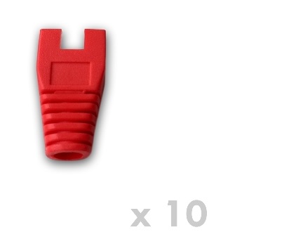 DATACOM Návlek pro plug RJ45 s výřezem červený (10ks)