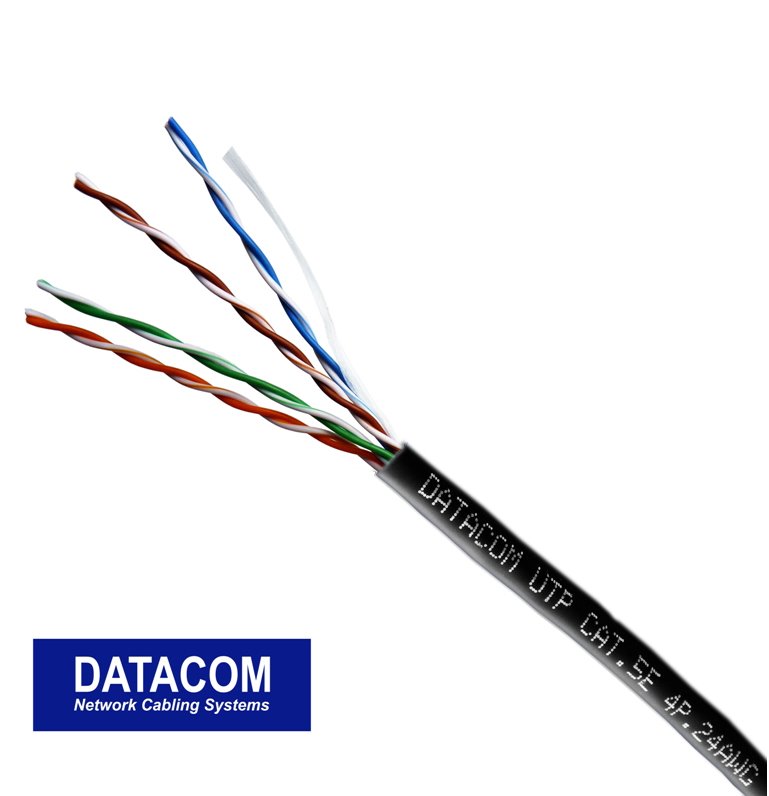 DATACOM OUTDOOR UTP drát CAT5E PE,Fca 100m černý 13861