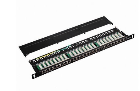 DATACOM Patch panel 19" STP 24 port CAT5E LSA 0.5U BK (3x8p) 3105
