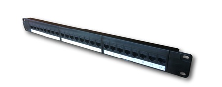DATACOM Patch panel 19" UTP 24 port CAT5E DUAL 1U BK (24x1k) / VL 3031