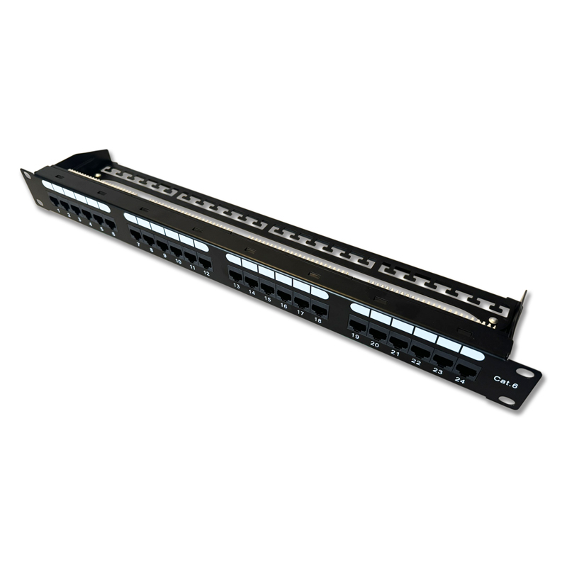 DATACOM Patch panel 19" UTP 24 port CAT6 DUAL 1U BK (4x6p) VL 3092