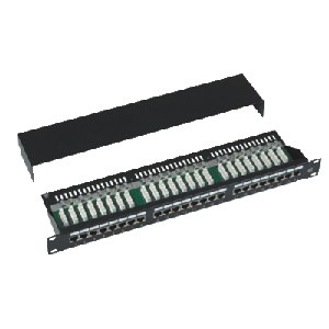 DATACOM Patch panel Cat5e 24p.1U,STP,19",černý,vyvázání 3101