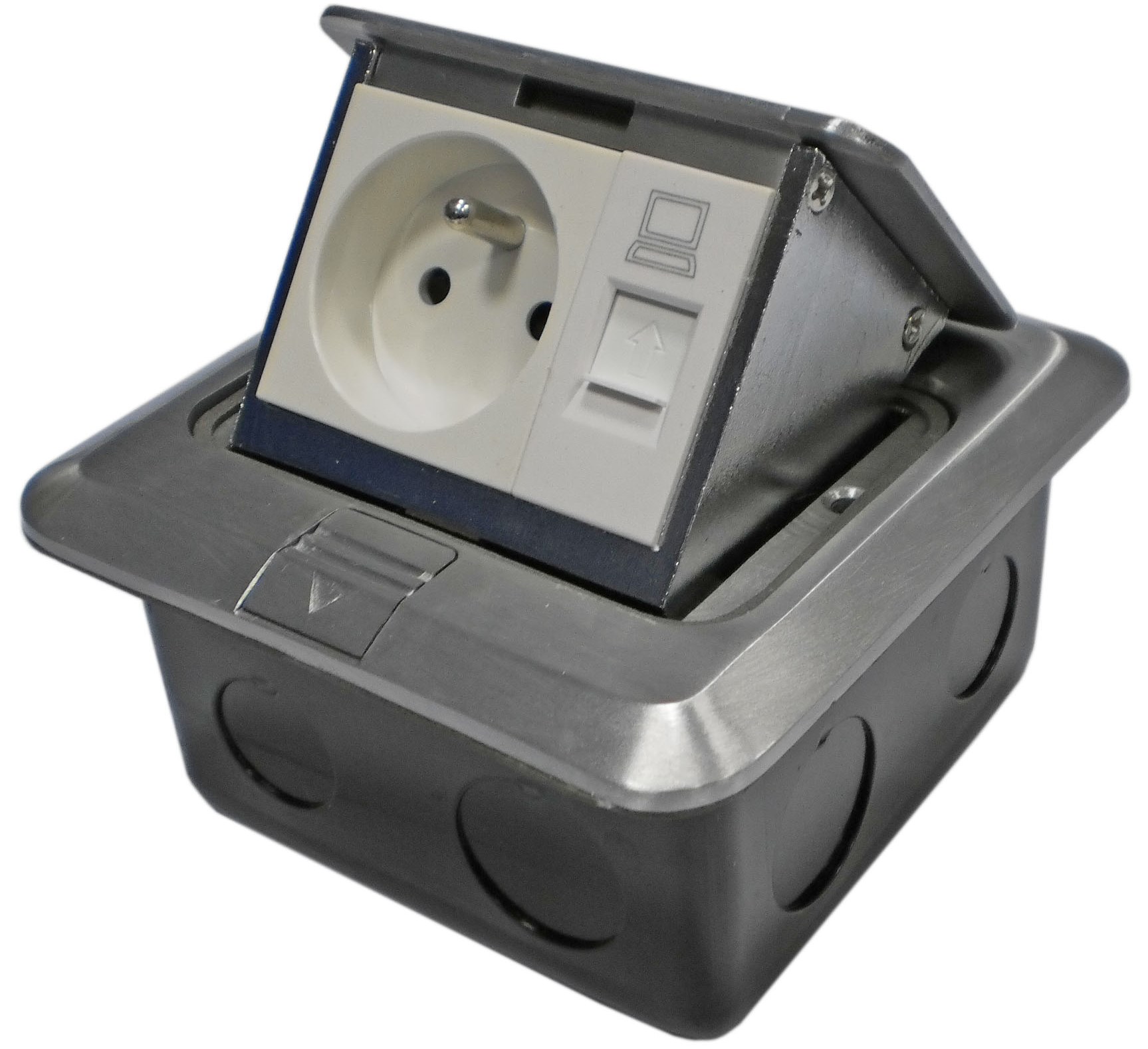 DATACOM Zásuvka PODLAHOVÁ (1xRJ45 Cat5e+230V) 2161