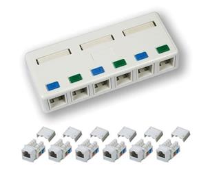 DATACOM zásuvka UTP CAT6 6xRJ45 na omítku bílá 2207