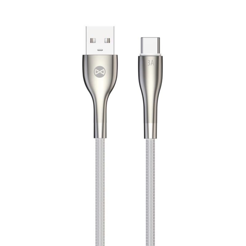 Datový kabel Forever Sleek USB/USB-C 1m 3A bílý GSM171168