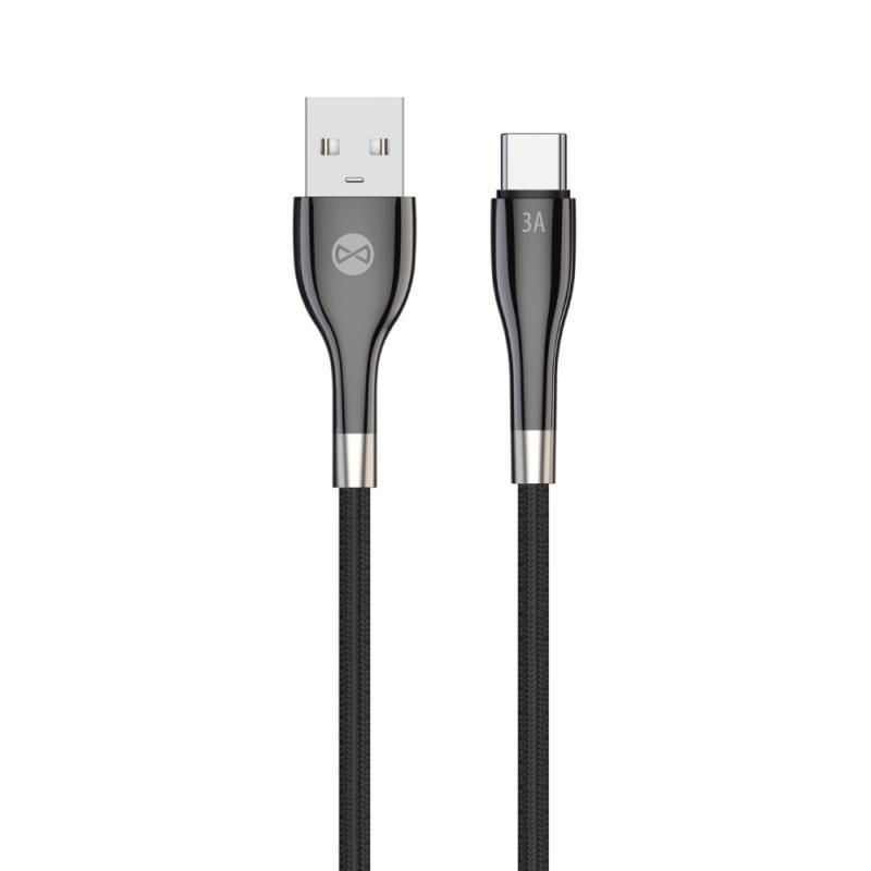 Datový kabel Forever Sleek USB/USB-C 1m 3A černý GSM171007