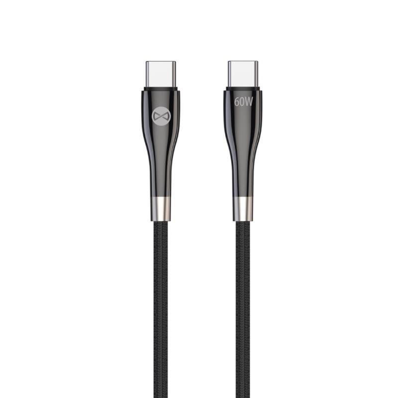 Datový kabel Forever USB-C/USB-C 1m 60W černý GSM171009