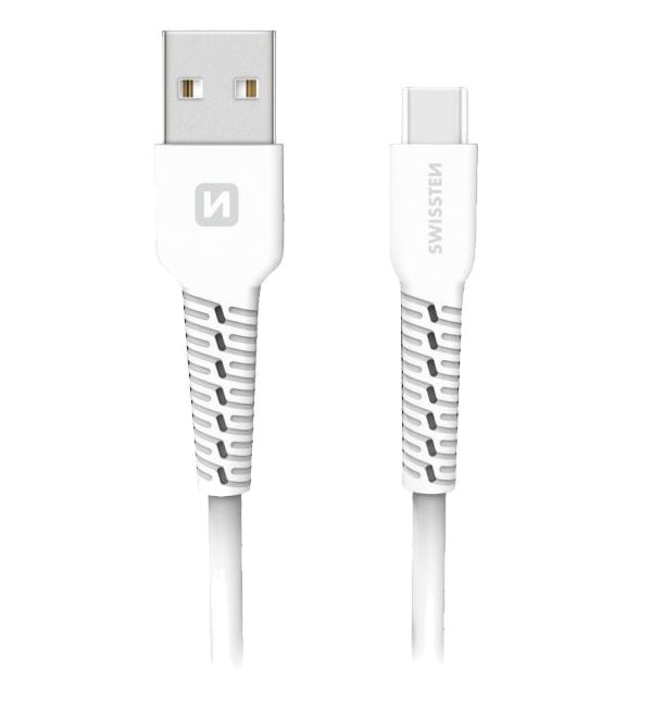 DATOVÝ KABEL SWISSTEN USB / USB-C 1,0 M BÍLÝ 71505531