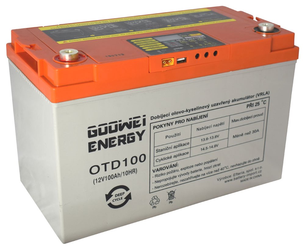 DEEP CYCLE (GEL) baterie GOOWEI ENERGY OTD100, 100Ah, 12V