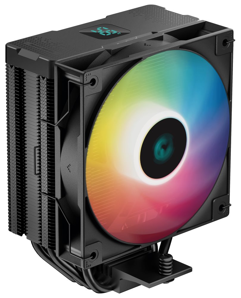 DEEPCOOL chladič AG400 Digital / 120mm fan ARGB / 4x heatpipes / PWM / pro Intel i AMD / černý R-AG400-BKADMN-G-1