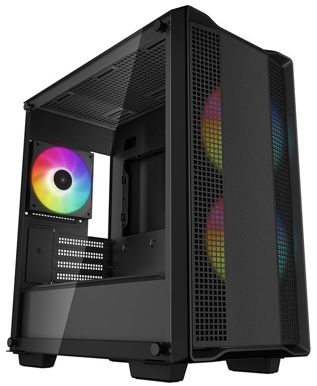 DEEPCOOL skříň CC360 ARGB / MiniITX / 3x120 ARGB fan / USB 2.0 / USB 3.0 / tvrzené sklo / černá R-CC360-BKAPM3-G-1