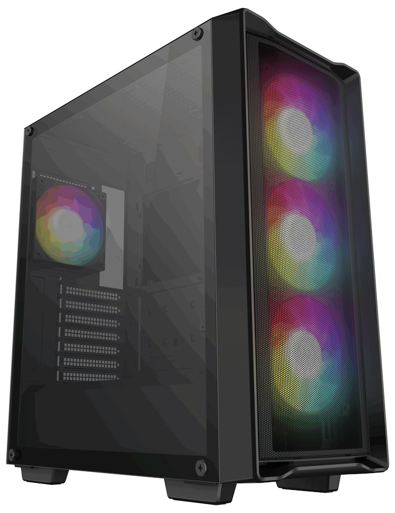 DEEPCOOL skříň CC560 MESH V2 / ATX / 4x120 mm fan ARGB / USB 3.0 / USB 2.0 / mesh panel / černá R-CC560-BKAMA4-G-2