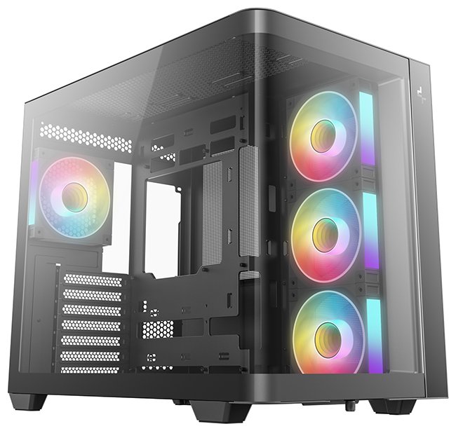 DEEPCOOL skříň CG530U 4F / ATX / 4x120mm ARGB / 2xUSB / USB-C / zaoblené sklo / panoramatická / černá R-CG530U-BKAGA4-G