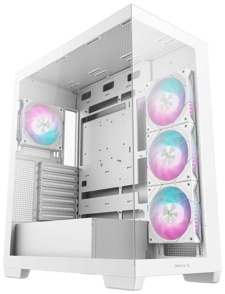 DEEPCOOL skříň CG580 4F / ATX / 4x120mm ARGB fans / 2xUSB 3.0 / panoramatická / tvrzené sklo / bílá R-CG580-WHADA4-G-1