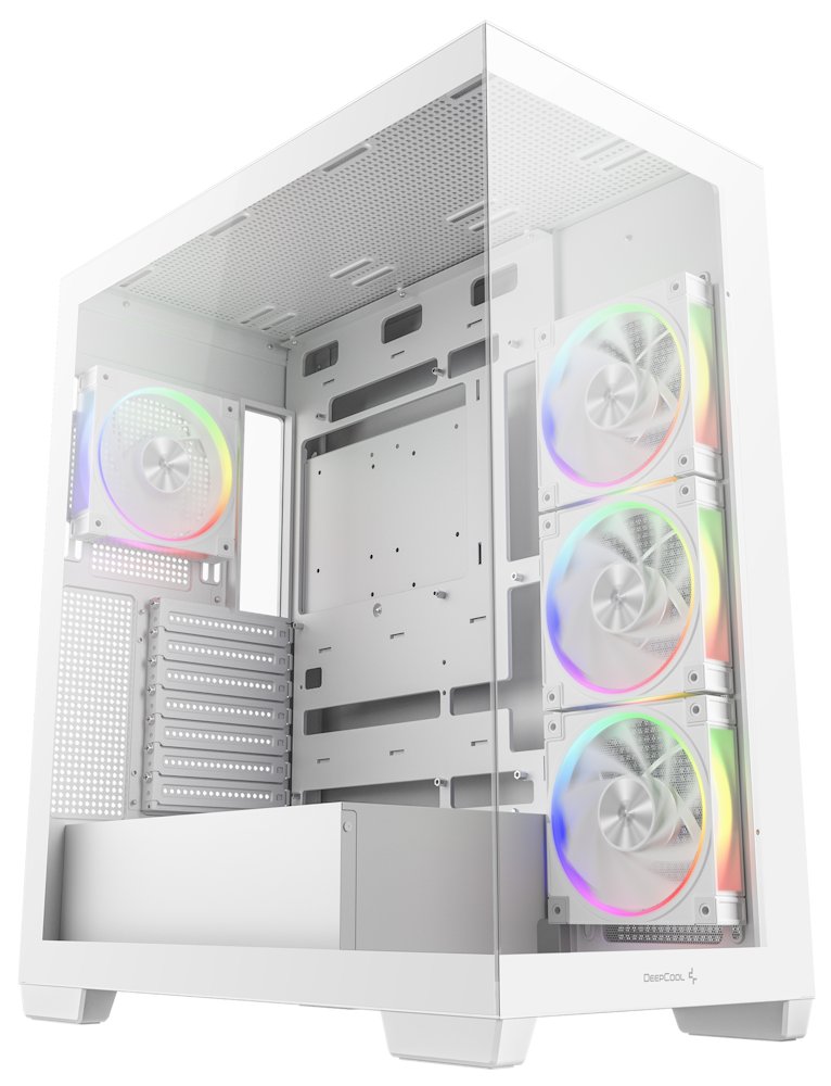 DEEPCOOL skříň CG580 4F V2 / ATX / 4x120mm ARGB fans / 2xUSB 3.0 / panoramatická / tvrzené sklo / bíl R-CG580-WHADA4-G-2