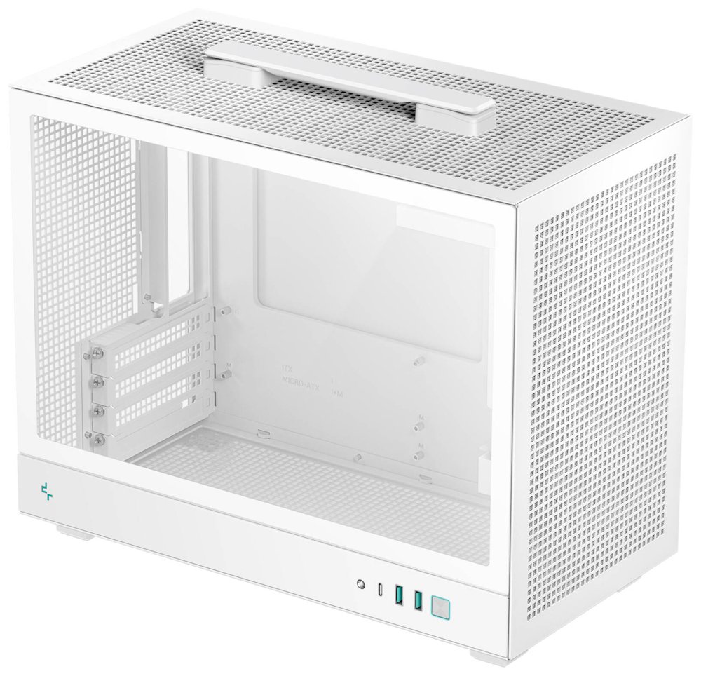 DEEPCOOL skříň CH160 Plus / micro-ATX / USB 3.0 / USB-C / prosklená bočnice / držadlo / bílá R-CH160-WHNGM0-G