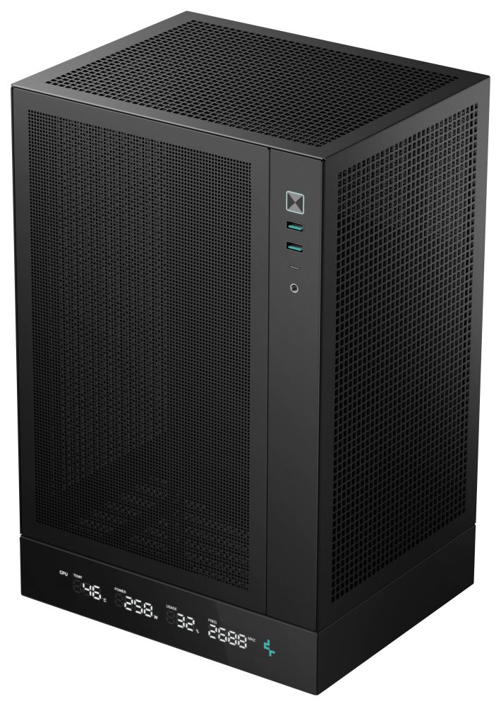 DEEPCOOL skříň CH170 Digital / vertikální miniITX / 2xUSB 3.0 / USB-C / černá R-CH170-BKNPI0D-G-1