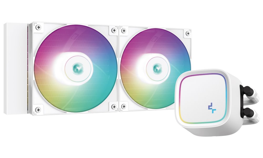 DEEPCOOL vodní chladič LE520 / 2x120 mm fan / ARGB / Intel i AMD (LG1700) / bílý R-LE520-WHAMMN-G-1