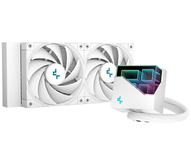 DEEPCOOL vodní chladič LT520 / 2x120 mm fan / ARGB / Intel i AMD bílý R-LT520-WHAMNF-G-1