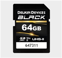 Delkin SDXC BLACK Rugged UHS-II R300/W250 (V90) 64GB (new) DSDBV9064BX