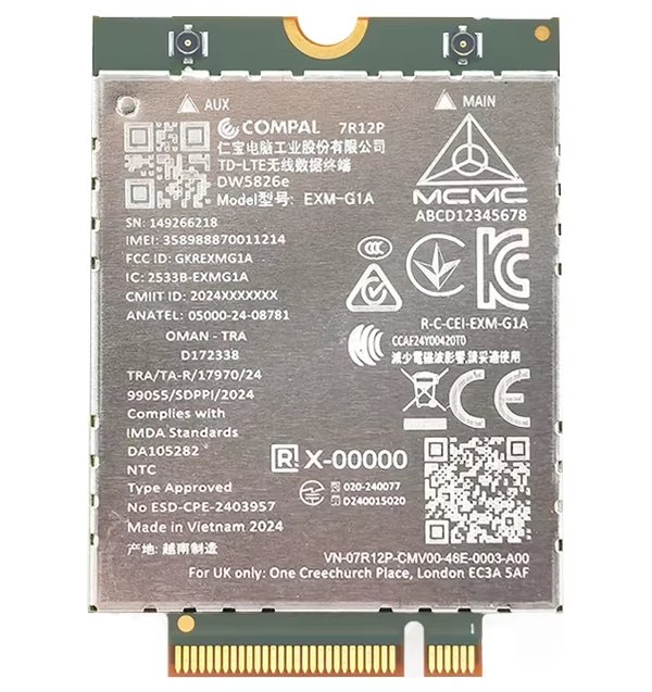 DELL 4G LTE modem/ karta Qualcomm (DW5826E) WWAN 530-BBFB