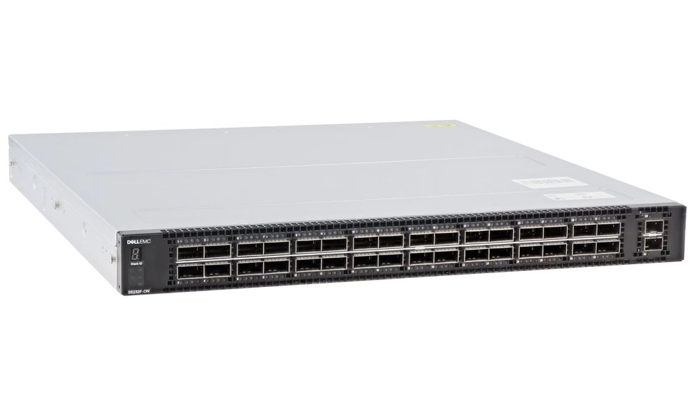 DELL Networking S5232F-ON Switch, 32x 100GbE QSFP28 ports, IO to PSU air, 2x PSU/ OS10/ 3Y PS NBD on-site S5232-CTO