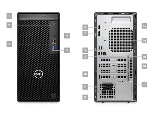 Dell OptiPlex 3000 MT, 180W, TPM, i5-12500, 8GB, 256GB SSD, Integrated, DVD RW, no WLAN, Kb, Mouse, P9HCR