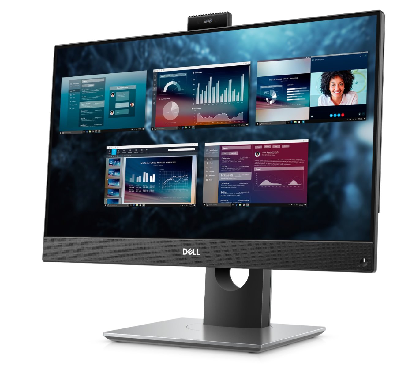 DELL Optiplex 5490 AiO 23.8 FHD i5-10500T 8GB 256GB NVMe Basic Stand TPM Cam & Mic Wifi Kb Mouse W10Pro Ac 5490AI PH7HG