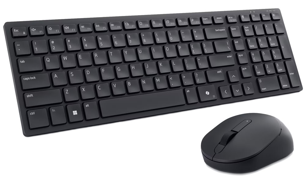 Dell Silent Wirelles Keyboard and Mouse KM555, 2,4GHz, Bluetooth 5.1 - QWERTY - UK - Black KM555-BLK-UK 580-BBWM