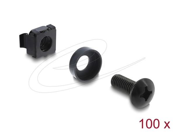 Delock 10” a 19” Racková montážní sada 100 kusů černá 42434