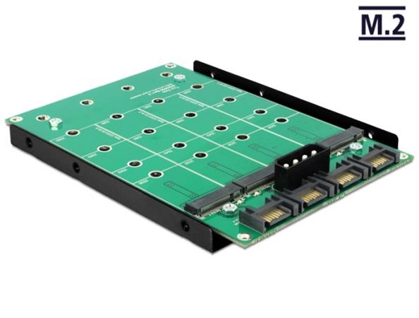 Delock 3.5 konvertor 4 x SATA 7 Pin > 4 x M.2 NGFF 62554