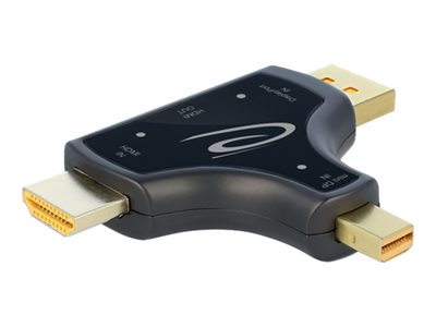 DeLOCK 3 in 1 Monitor Adapter with HDMI / DisplayPort / mini DisplayPort in to HDMI out with 4K 60 64059