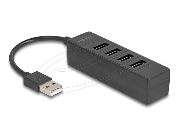 Delock 4portový USB hub USB 2.0 se 4 x USB Type-A samice černá 64334