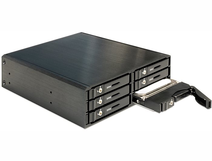 Delock 5.25" Mobilní výměnný rámeček pro 6 x 2.5" SATA HDD / SSD 47221