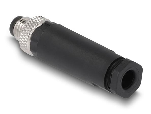 Delock A-kódovaný 3 pinový zástrčkový konektor M8 pro šroubové připojení montáž 60529