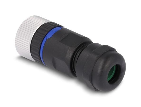 Delock A-kódovaný 8 pinový zásuvky konektor M12 pro šroubové připojení montáž 60538