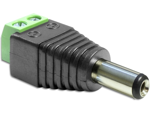 DeLOCK Adapter DC 2.1 x 5.5 mm male > Terminal Block - Adaptér napájení - svorkovnice se 2 piny (M)