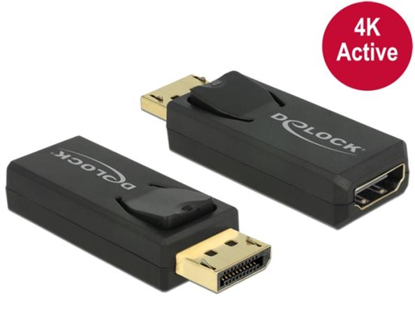 Delock adaptér Displayport 1.2 samec > HDMI samice 4K pasivní černý 65571