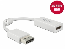Delock Adaptér DisplayPort 1.4 na HDMI 4K 60 Hz s funkcí HDR pasivní bílý 63936