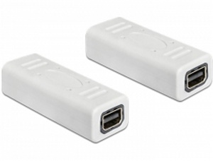 Delock adaptér Displayport mini samice / samice, bílá 65450