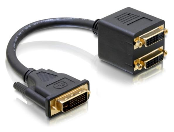 Delock Adaptér DVI-I (Dual Link) samec na DVI-I (Dual Link) a VGA samice 65052