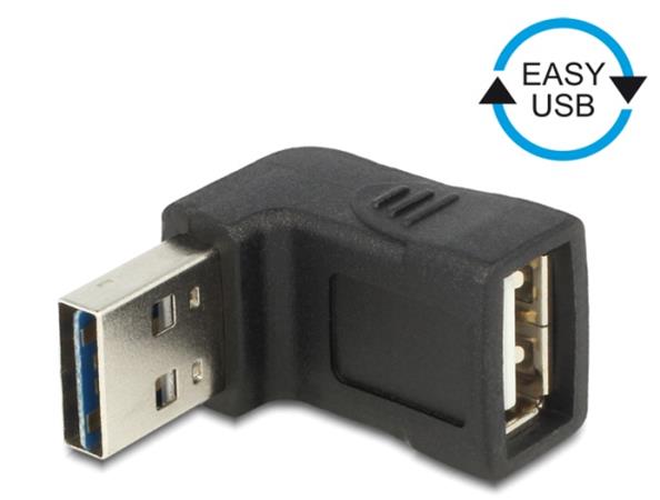 Delock adaptér EASY-USB 2.0-A samec > USB 2.0-A samice pravoúhlý nahoru/dolů 65521