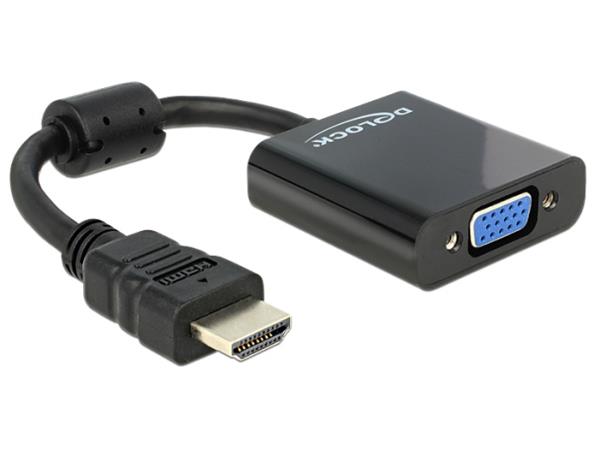 Delock Adaptér HDMI-A samec > VGA samice černá 65512