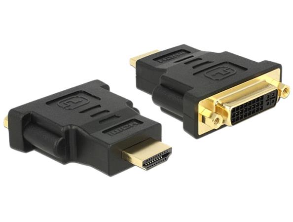 DeLOCK Adapter HDMI male > DVI 24+5 pin female - Video adaptér - HDMI / DVI - DVI-I (F) do HDMI (M) 65467