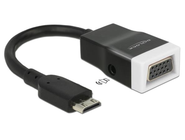 Delock adaptér HDMI-mini C samec > VGA samice s audio 65588