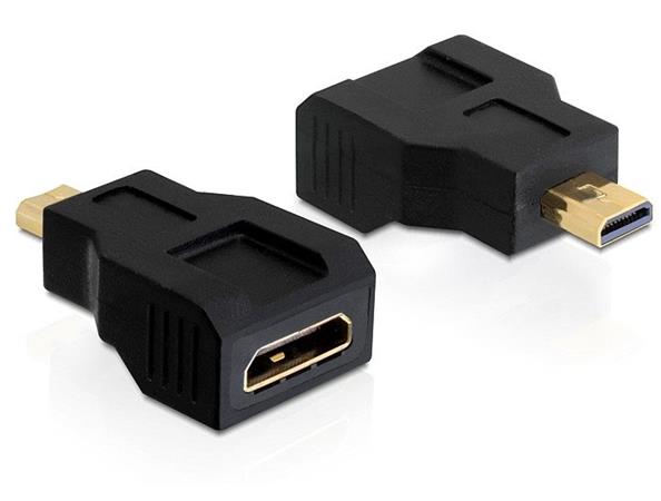 Delock adaptér HDMI mini C samice > HDMI micro D samec 65271